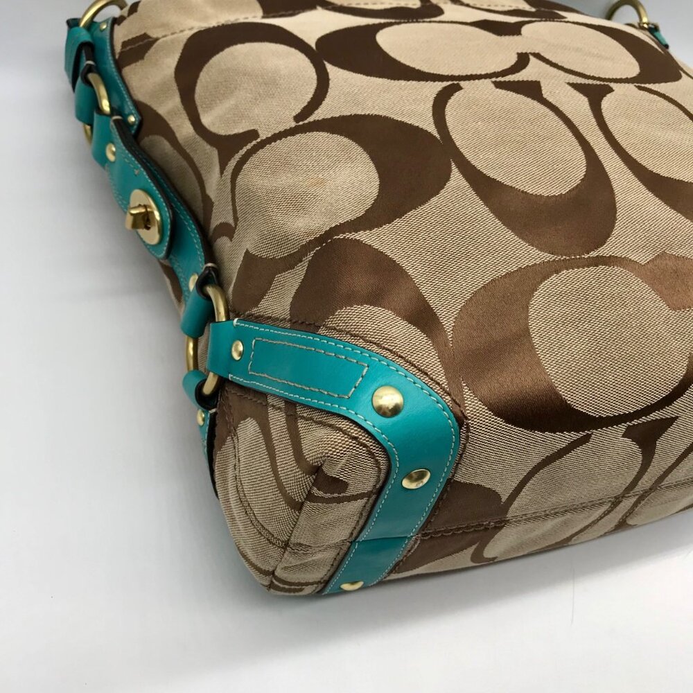 Coach Khaki Canvas Carly Hobo Bag 11868 - Picture 7 of 11